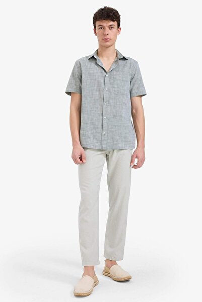 DeFacto Pantaloni de vară în amestec de in, cu tăietură relaxată, cu picioare...