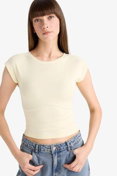 DeFacto Slim Fit Rundhalsausschnitt Basic Plain Modal Kurzarm-T-Shirt F0685AX...