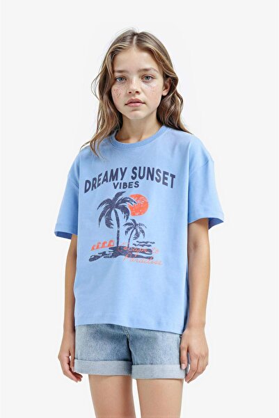 DeFacto Relax Fit T-Shirt mit Rundhalsausschnitt und Aufdruck, kurzärmelig, f...