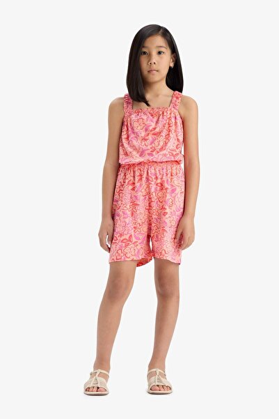 DeFacto Desenli Askılı Tulum Kız Çocuk B4814A825HS