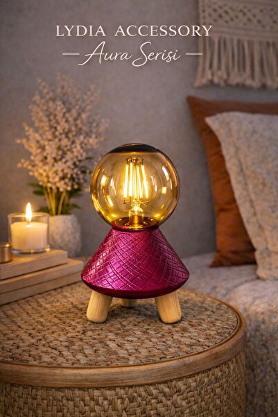 Lydia Accessory Aura Serisi Bohem Masa Lambası Ampul Dahil 20 cm Dekoratif Be...