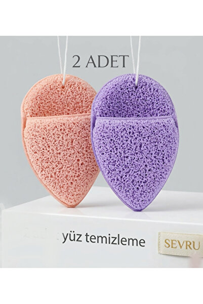 SEVRU Yüz Temizleme Peeling Süngeri Parmak Geçmeli Yüz Temizleme Süngeri 2'li