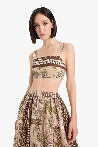 DeFacto Κανονική εφαρμογή, με σχέδια, κοντό τοπ παραλίας με τιράντες F5486AX25HS