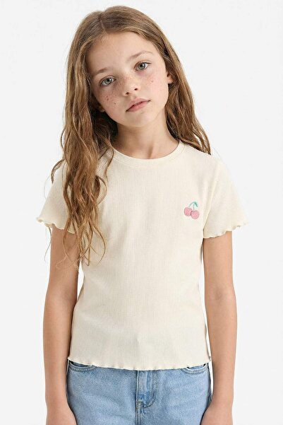 DeFacto Μπλουζάκι με στενή εφαρμογή, λαιμόκοψη ποδηλάτου, εμπριμέ, κοντομάνικ...