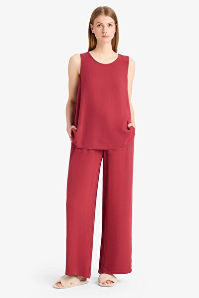 DeFacto Regular Fit Elastic Waist Lace-Up Beach Trousers D9763Ax25Sm