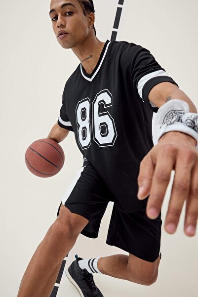 DeFacto Γρήγορο στέγνωμα, υπερμεγέθη, φαρδιά εφαρμογή, μπλουζάκι με στάμπα V-...