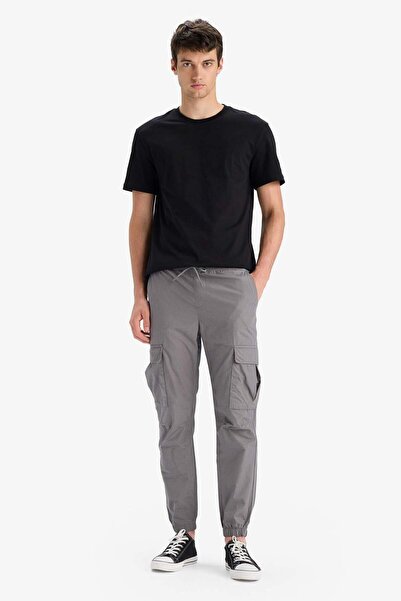 DeFacto Pantaloni de parașuta pentru jogger de vară, 100% bumbac, cu buzunare...