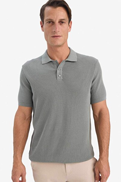 DeFacto Tricou din bumbac 100% cu croiala standard, cu guler polo, cu maneca ...