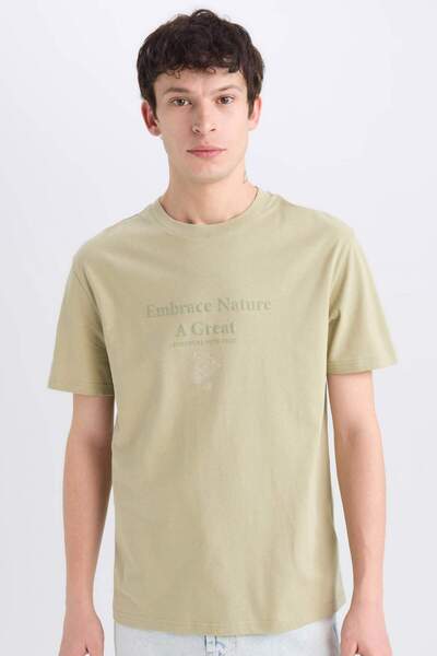 DeFacto Tricou cu mânecă scurtă, 100% bumbac, cu decolteu rotund, imprimat E0...