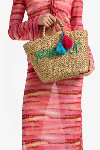 DeFacto Damen-Umhängetasche aus Stroh E1505AXNS