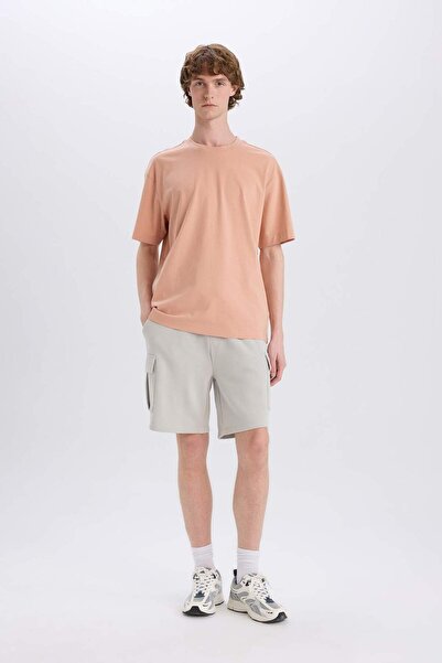 DeFacto Regular Fit Lace-Up Waist Cargo Pocket Shorts D9494Ax25Sm