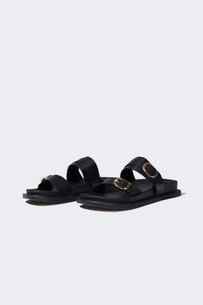 DeFacto Women's Flat Sole Faux Leather Slippers D8989Ax25Sm