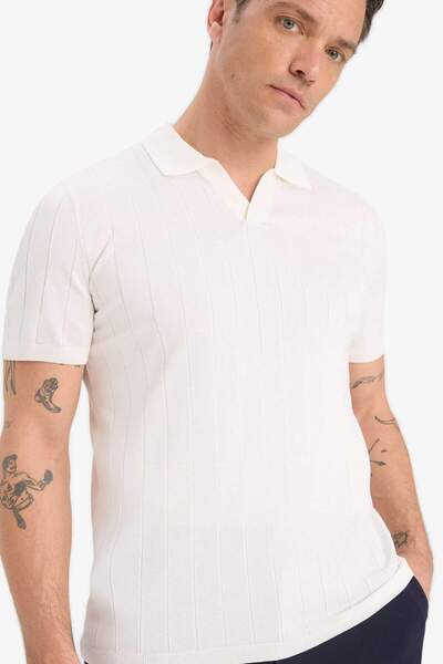 DeFacto Standard Fit Polo Neck Knitwear Short Sleeve T-Shirt E3240Ax25Sp