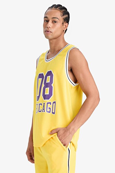 DeFacto Quick Dry Standard Fit Crew Neck Printed Athlete T-Shirt E4396Ax25Hs