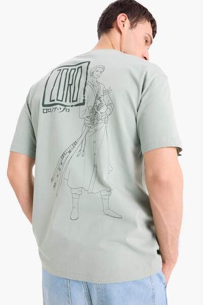 DeFacto Tricou cu mânecă scurtă, 100% bumbac, cu o singură bucată, cu decolte...