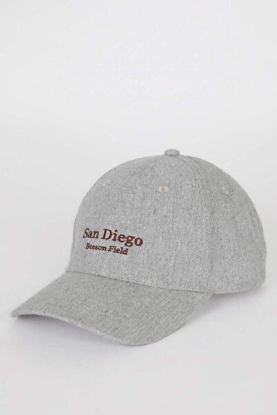 DeFacto Șapcă de baschet de baseball cu imprimeu cu etichetă pentru bărbați D...