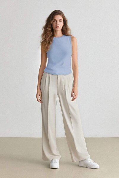 DeFacto Wide Leg Kumaş Palazzo Pantolon Üç Cepli Normal Bel Standart Boy E597...