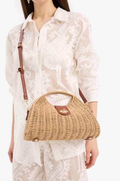 DeFacto Damen-Umhängetasche aus Stroh E1379AXNS