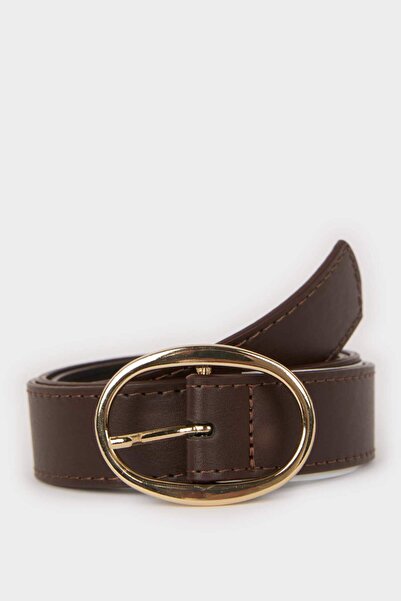 DeFacto Curea de jeans din piele artificială cu cataramă ovală pentru femei F...