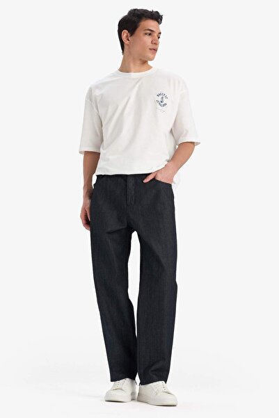 DeFacto 100% Baumwolle Gerade Geschnittene Jeans mit Hoher Taille und Weitem ...