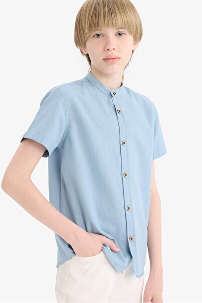 DeFacto Короткорукава сорочка з коміром-стійкою для хлопчиків F3583A825SM