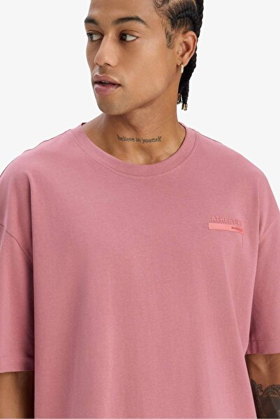 DeFacto Übergroßes, weit geschnittenes, bedrucktes Sportler-Kurzarm-T-Shirt m...