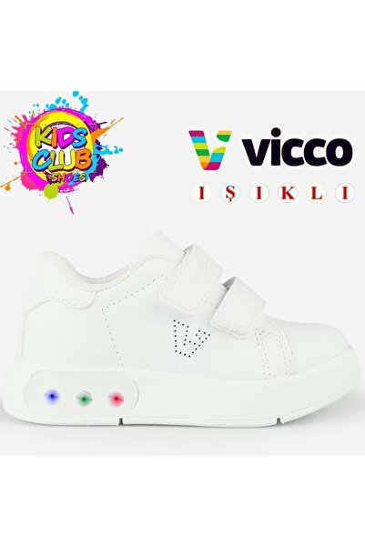 Vicco حذاء رياضي للأطفال Oyo II Lighted طبي باللون الأبيض