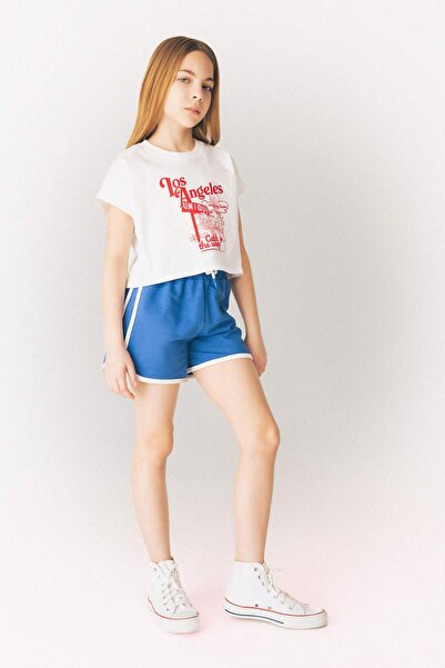 DeFacto 2Li Set Printed Short Sleeve T-Shirt Elastic Waist Shorts Girls E3818...
