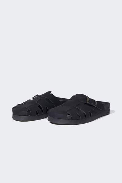 DeFacto Men's Flat Sole Faux Leather Slippers E6247Ax25Hs