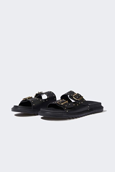 DeFacto Women's Flat Sole Double Banded Faux Leather Slippers E7112Ax25Sp