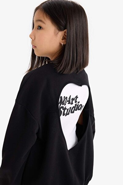 DeFacto Огромна широка блуза с принт на гърба за момичета D9209A825SP