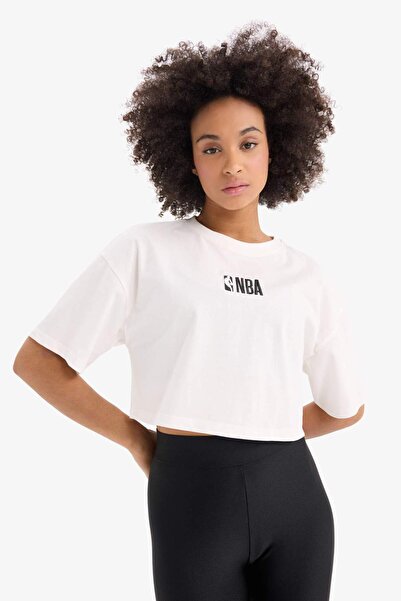 DeFacto 100 % Baumwolle, NBA Wordmark Oversize-Sportler-T-Shirt mit Stickerei...