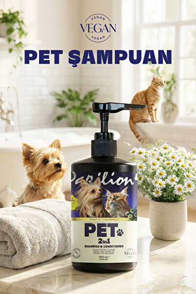 Papilion Pet Papatya Özlü 2’si 1 Arada Kedi Köpek Şampuanı ve Kremi Vegan 100...