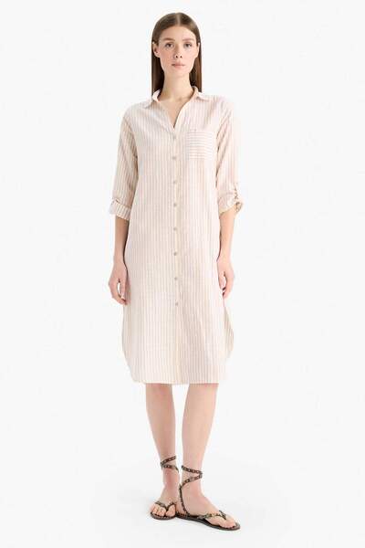 DeFacto guler de cămașă Cămașă de plajă cu mânecă lungă E6708AX25SP