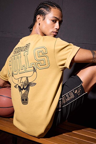 DeFacto Tricou cu mânecă scurtă NBA Chicago Bulls supradimensionat Wide Forma...