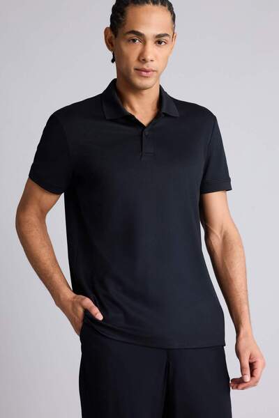 DeFacto slim fit Tricou sport cu mânecă scurtă, cu guler polo, croială D9779A...
