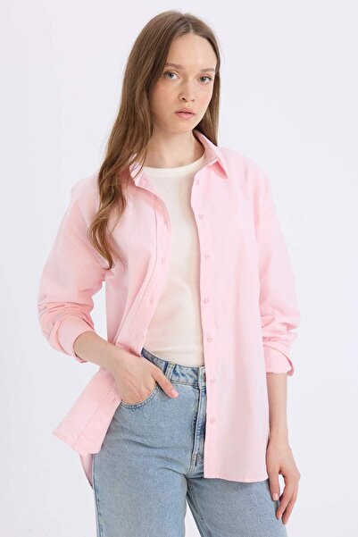 DeFacto 100% bumbac, cămașă Oxford Relax Fit, tunică B8309AX25SP