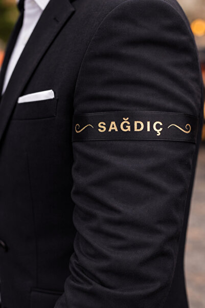 Gold Over Black Best Man Ribbon 3 pieces