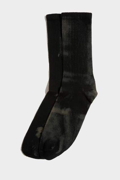 DeFacto Nahtlose, mit Batikmuster gefärbte, lange Premium-Tennissocken aus ge...