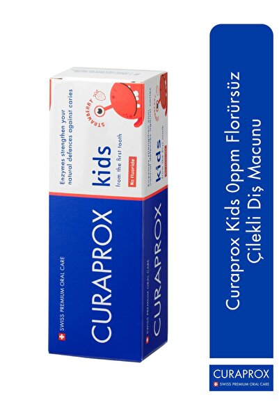 Curaprox Enzycal Kids Flörürsüz Diş Macunu 60 ml Çilekli