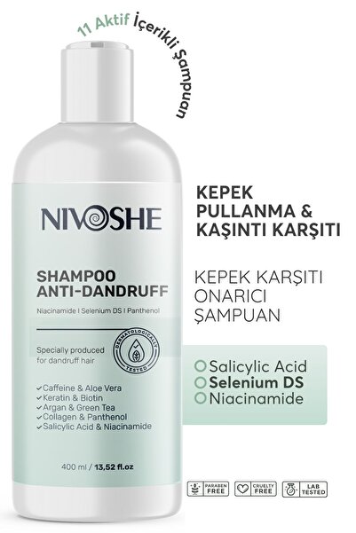 NIVOSHE 400 ml Anti Dandruff Kızarıklık Pullanma Kepek Önleyici Bakım ve Eğza...