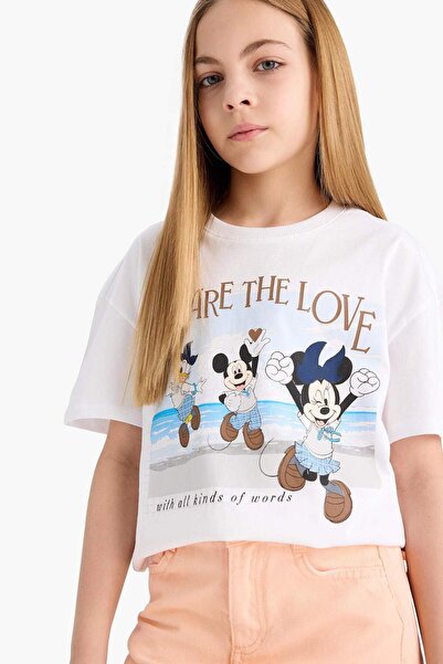 DeFacto Disney Μίκυ Μάους & Φίλοια Μπλουζάκι με κοντό μανίκι και λαιμόκοψη πο...