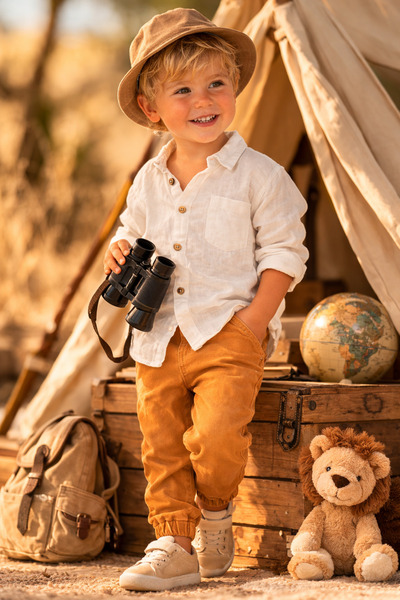 NANİCA CAMEL Erkek Çocuk Paça Lastikli Pantolon 6-16 Yaş