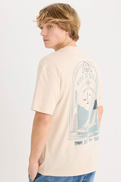 DeFacto 100% βαμβακερό μπλουζάκι με κοντό μανίκι με στάμπα με λαιμόκοψη D7815...