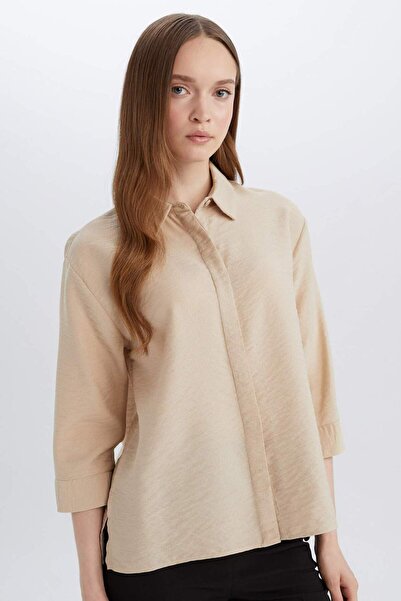 DeFacto Regular Fit Basic Plain Half Sleeve Shirt E4987Ax25Sp