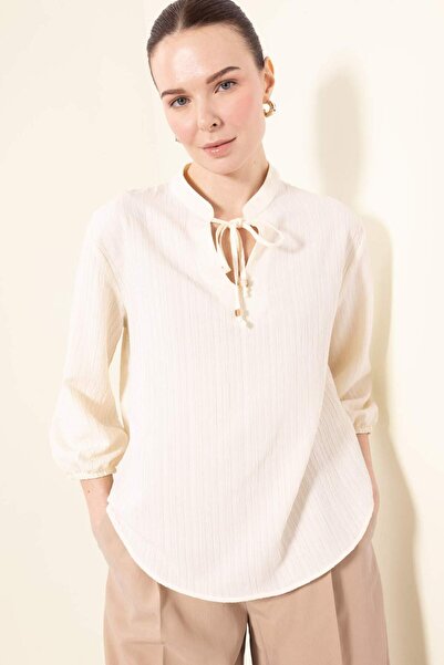 DeFacto Regular Fit Apache Collar Long Sleeve Shirt E1651Ax25Sp