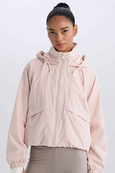 DeFacto Water Repellent Fabric Hooded Zipper Pocket Thin Raincoat D5753Ax25Sp