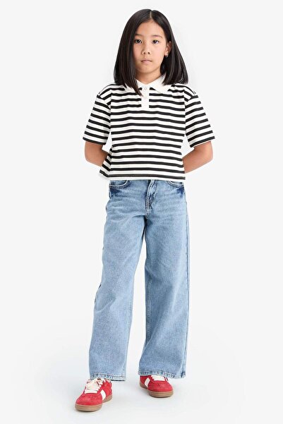 DeFacto Wide Leg Geniş Paça Jean Pantolon Kız Çocuk D7093A825SM