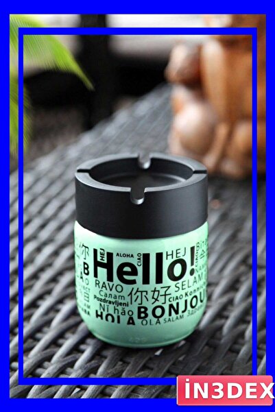 Royaleks طفاية سجائر زجاجية منقوشة 425 سي سي لون أخضر