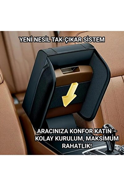 coofbe Premıum Yumuşak 2 Yan Cüzdanlı Araç Kol Dayama Padi. Kol Dayama Yastığı Araç İçi Organizer Ko